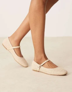 Glamorous Mary Jane Ballet Flats In Raffia For Women -Glamorous Shop 207530357 1 raffia 1