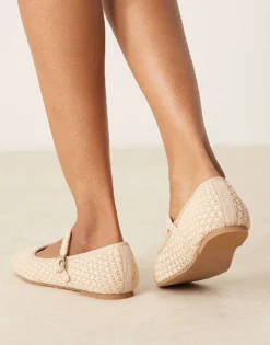 Glamorous Mary Jane Ballet Flats In Raffia For Women -Glamorous Shop 207530357 3