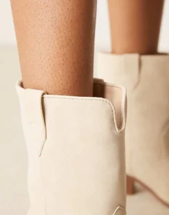 Glamorous Western Ankle Boots In Washed Pink For Women -Glamorous Shop 207530444 3