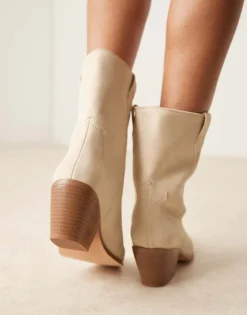 Glamorous Western Ankle Boots In Washed Pink For Women -Glamorous Shop 207530444 4