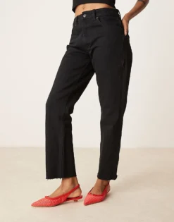 Glamorous Slingback Low Heeled Shoes In Red Raffia For Women -Glamorous Shop 207532038 4