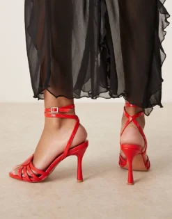 Glamorous Heart Heeled Sandals In Red For Women -Glamorous Shop 207532054 3
