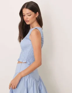 Glamorous Poplin High Neck Top In Blue For Women -Glamorous Shop 207622236 4