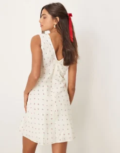 Glamorous V Neck Mini Dress In Cherry Print For Women -Glamorous Shop 207622291 3