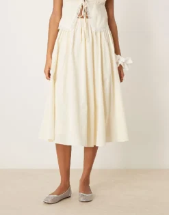 Glamorous Midaxi A-line Skirt In Buttermilk For Women -Glamorous Shop 207622415 3