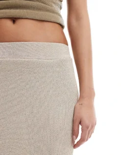 Glamorous Low Waisted Midaxi Skirt In Gold Glitter Knit For Women -Glamorous Shop 207674845 3