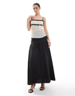 Glamorous Dropped Waist Maxi Skirt In Black For Women -Glamorous Shop 207674851 1 black 1