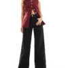 Glamorous Wide Leg Jeans In Washed Black For Women
