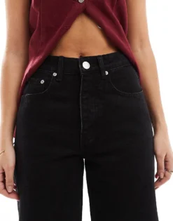 Glamorous Wide Leg Jeans In Washed Black For Women -Glamorous Shop 207674962 5