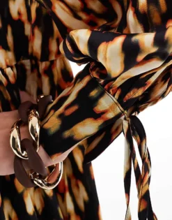 Glamorous Oversized Tie Front Maxi Dress In Digital Tie Dye For Women Digital Tie-dye -Glamorous Shop 207675353 3