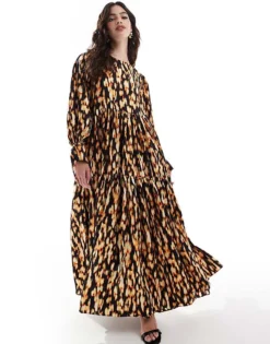 Glamorous Oversized Tie Front Maxi Dress In Digital Tie Dye For Women Digital Tie-dye -Glamorous Shop 207675353 4