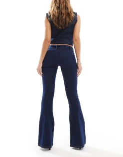 Glamorous Belted Flared Jeans In Indigo Wash For Women -Glamorous Shop 207675431 3