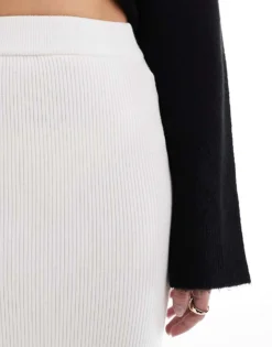 Glamorous Knitted Midi Skirt In Off White For Women -Glamorous Shop 207675515 4