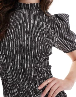 Glamorous Shirred Bodice Maxi Dress In Brown White Stripe For Women -Glamorous Shop 207676125 3