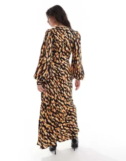 Glamorous V Neck Midi Dress In Digital Tie Dye For Women Digital Tie-dye -Glamorous Shop 207676183 4