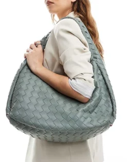 Glamorous Oversized Woven Shoulder Bag In Olive Green For Women Khaki -Glamorous Shop 207705840 1 khaki 1