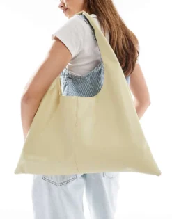 Glamorous Winged Shoulder Tote Bag In Pale Green For Women Light Green