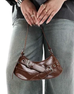 Glamorous Buckle Detail Shoulder Bag In Brown For Women -Glamorous Shop 207705927 3