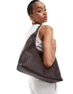 Glamorous Large Woven Shoulder Bag In Brown For Women -Glamorous Shop 207705931 4