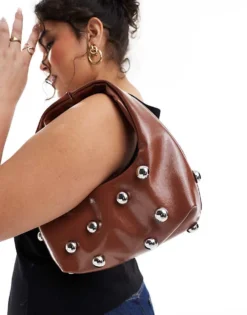 Glamorous Studded Mini Grab Bag In Tan For Women -Glamorous Shop 207706014 1 tan 1