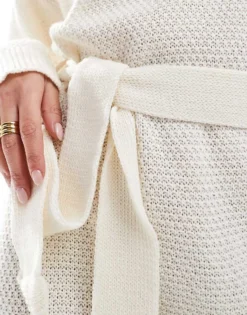 Glamorous Belted Jumper Mini Dress In Bone For Women -Glamorous Shop 207770951 4