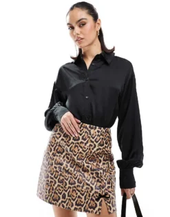 Glamorous Oversized Shirt In Black For Women -Glamorous Shop 207770966 1 black 1