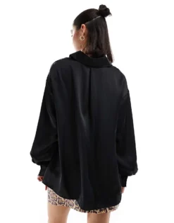 Glamorous Oversized Shirt In Black For Women -Glamorous Shop 207770966 3
