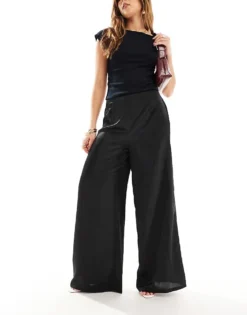 Glamorous Wide Leg Trousers In Black For Women -Glamorous Shop 207770979 1 black 1