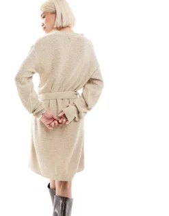 Glamorous Belted Jumper Mini Dress In True Ecru For Women -Glamorous Shop 207770996 4