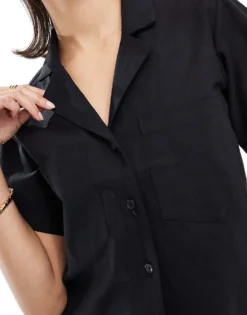 Glamorous Boxy Shirt In Black For Women -Glamorous Shop 207771015 3