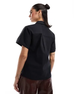 Glamorous Boxy Shirt In Black For Women -Glamorous Shop 207771015 4