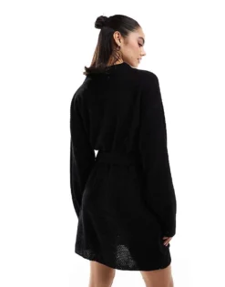 Glamorous Belted Jumper Mini Dress In Black For Women -Glamorous Shop 207771041 4