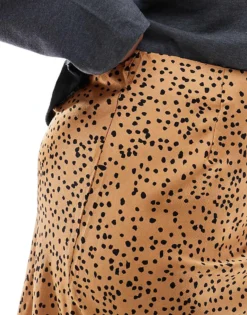 Glamorous Bias Cut Maxi Skirt In Tan Black Spot For Women -Glamorous Shop 208001658 4